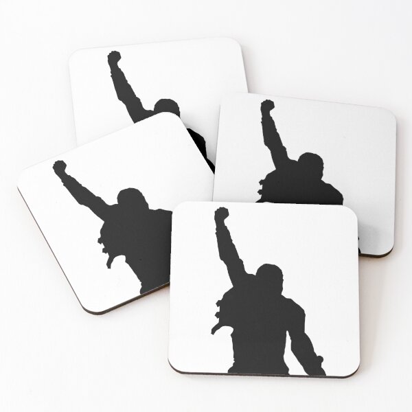 Item preview, Freddie Black White Silhouette Rock Icon Queen Celebrity Pose Monochrome Print designed and sold by Printopia-.