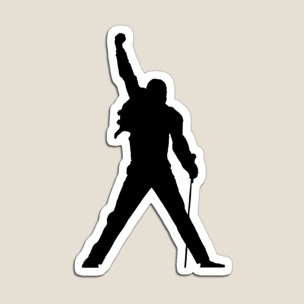 Item preview, Freddie Black White Silhouette Rock Icon Queen Celebrity Pose Monochrome Print designed and sold by Printopia-.
