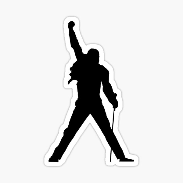 Item preview, Freddie Black White Silhouette Rock Icon Queen Celebrity Pose Monochrome Print designed and sold by Printopia-.