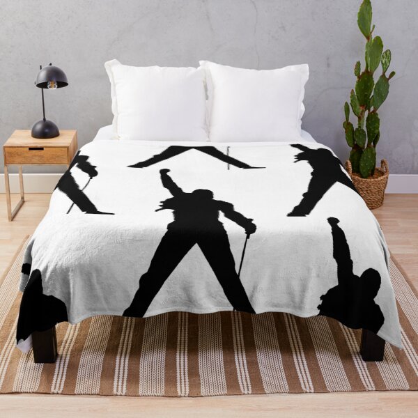 Item preview, Freddie Black White Silhouette Rock Icon Queen Celebrity Pose Monochrome Print designed and sold by Printopia-.