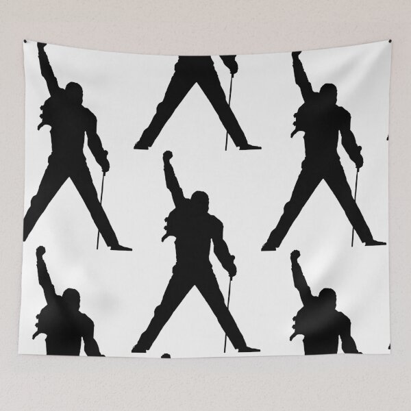 Item preview, Freddie Black White Silhouette Rock Icon Queen Celebrity Pose Monochrome Print designed and sold by Printopia-.