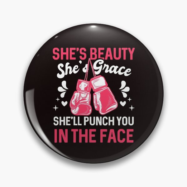 Item preview, Funny Kickboxing Boxing She’s Beauty She’s Grace She’ll Punch You In The Face  designed and sold by MagicSD Designs.