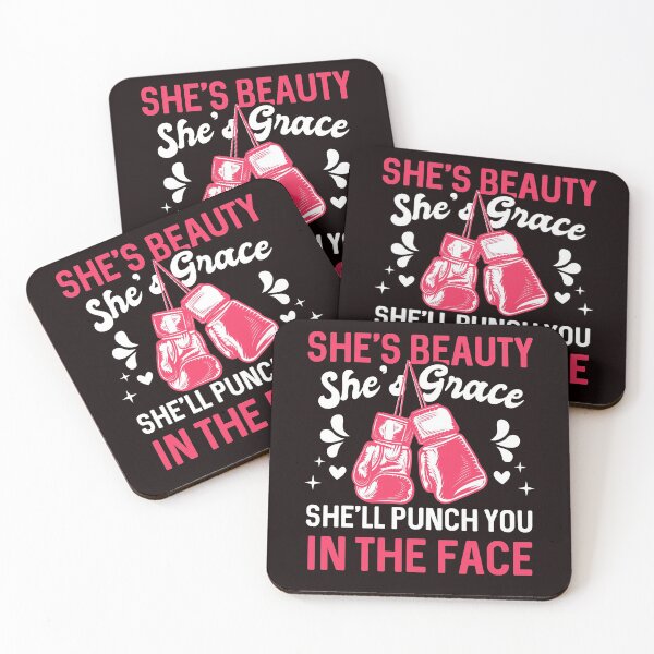 Item preview, Funny Kickboxing Boxing She’s Beauty She’s Grace She’ll Punch You In The Face  designed and sold by MagicSD Designs.