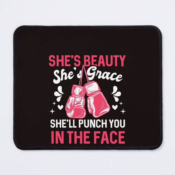 Item preview, Funny Kickboxing Boxing She’s Beauty She’s Grace She’ll Punch You In The Face  designed and sold by MagicSD Designs.