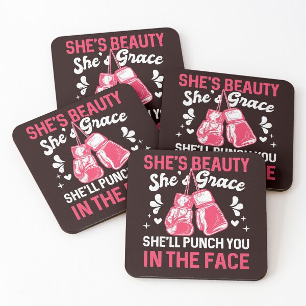 Item preview, Funny Kickboxing Boxing She’s Beauty She’s Grace She’ll Punch You In The Face  designed and sold by MagicSD Designs.