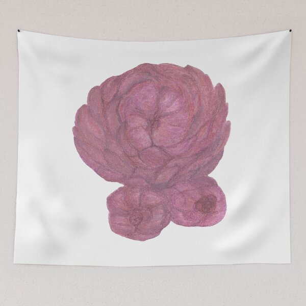 Item preview, Nature, flora, peonies, pink, red, violet, drawing, pastel sec, bebicervin designed and sold by BebiCervin.