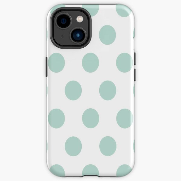 Mint green white distressed spots polka dots iphone phone