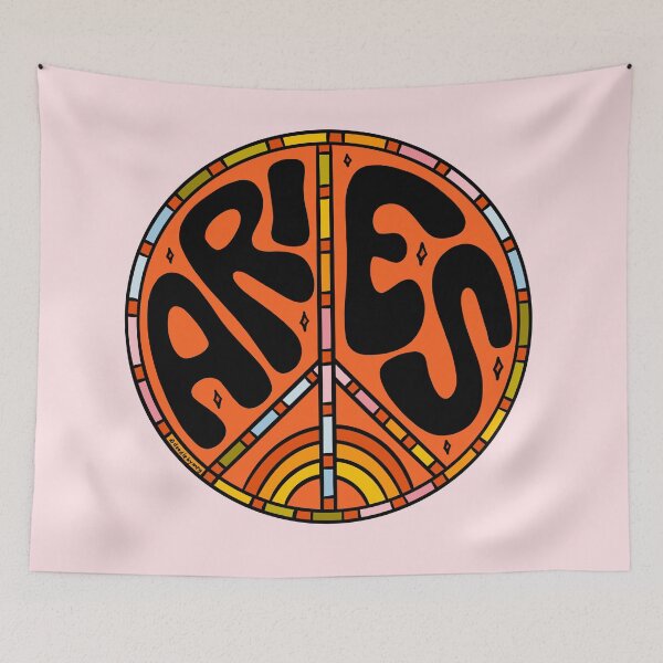Item preview, Aries Peace Sign designed and sold by doodlebymeg.