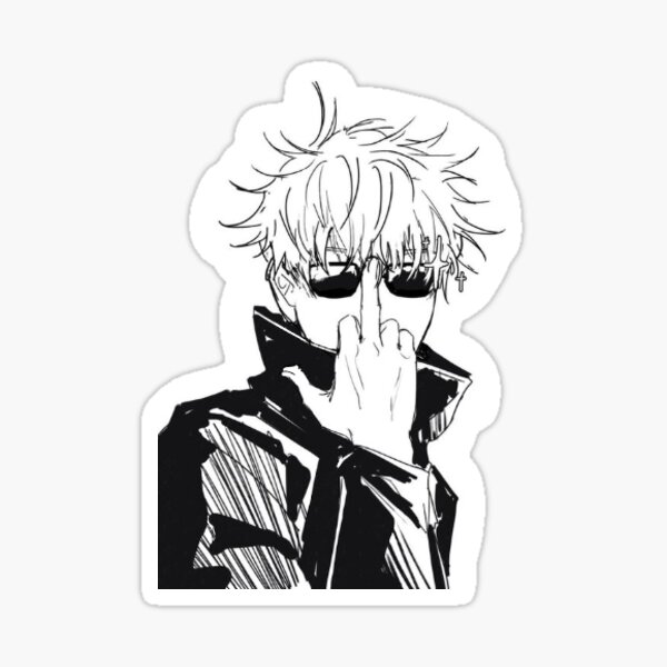 Gojo Satoru middle finger Sticker