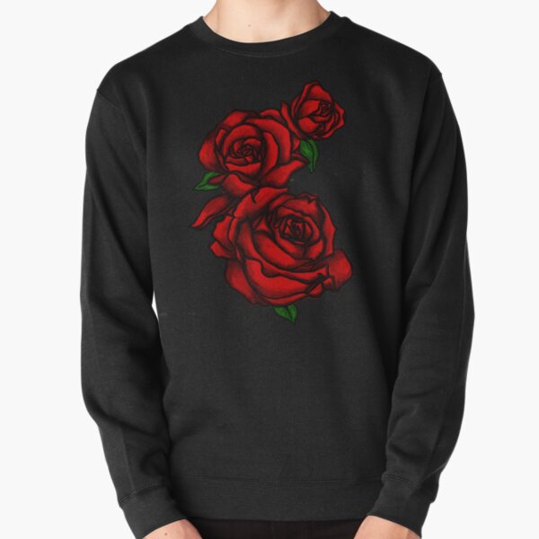 red rose black hoodie