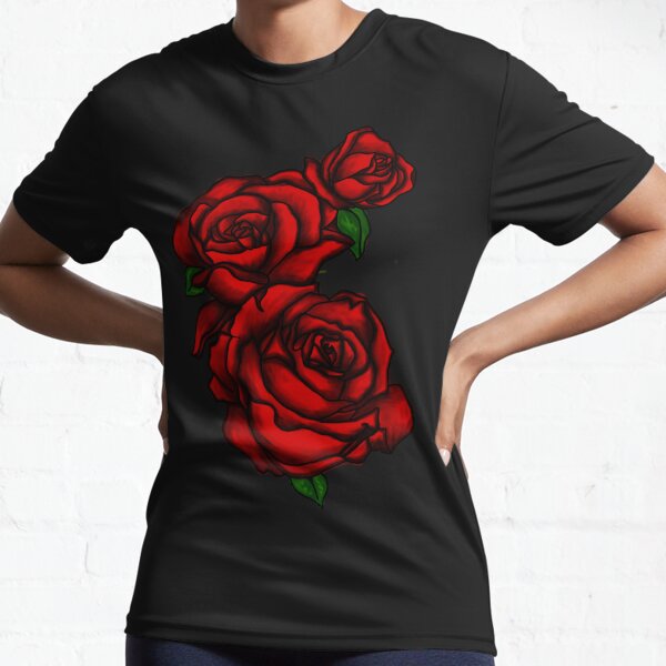 Dark Red Roses Active T-Shirt