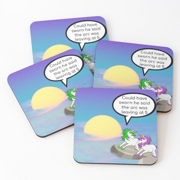Item preview, Unicorn Noahs Arc Funny Animal Graphic Colour Cartoon Vertical Print designed and sold by Printopia-.