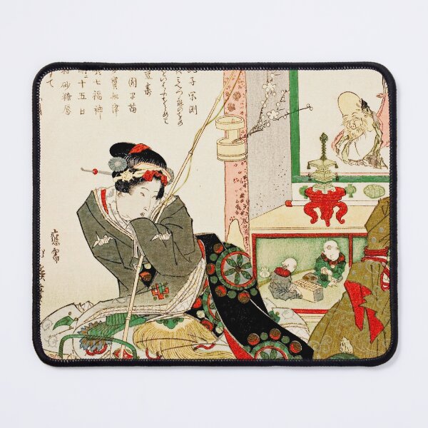 Item preview, Lady Seated by a Tokonoma Alcove -Totoya Hokkei designed and sold by brushandframes.