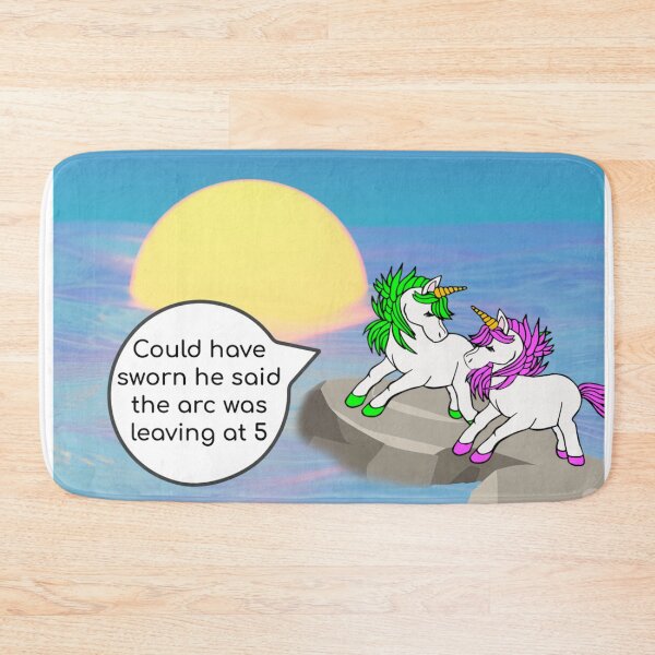 Item preview, Unicorn Noahs Arc Funny Animal Graphic Colour Cartoon Horizontal Print designed and sold by Printopia-.