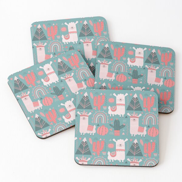 Item preview, Cute Llama and Cactus Pattern Pink Llama pattern designed and sold by YerrouDesing.