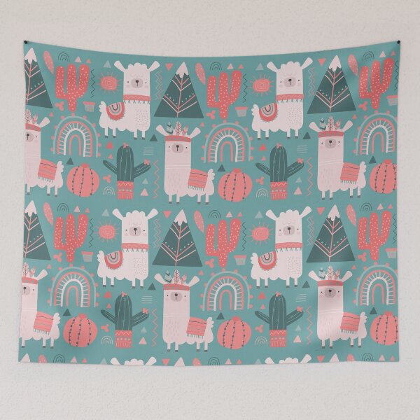 Item preview, Cute Llama and Cactus Pattern Pink Llama pattern designed and sold by YerrouDesing.