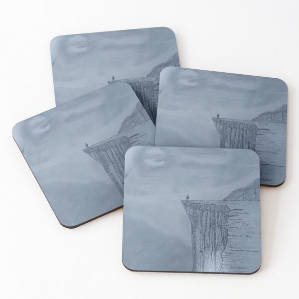 Item preview, Person on a clift in the night sky designed and sold by Customdrawing.