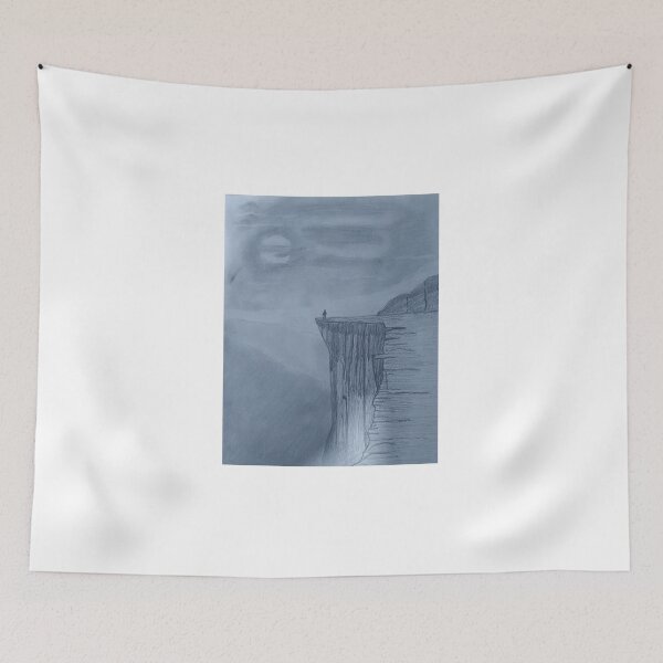 Item preview, Person on a clift in the night sky designed and sold by Customdrawing.