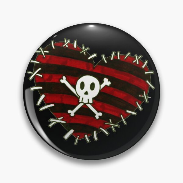Item preview, Goth red heart with stitches and skull  designed and sold by Eternallykawaii.