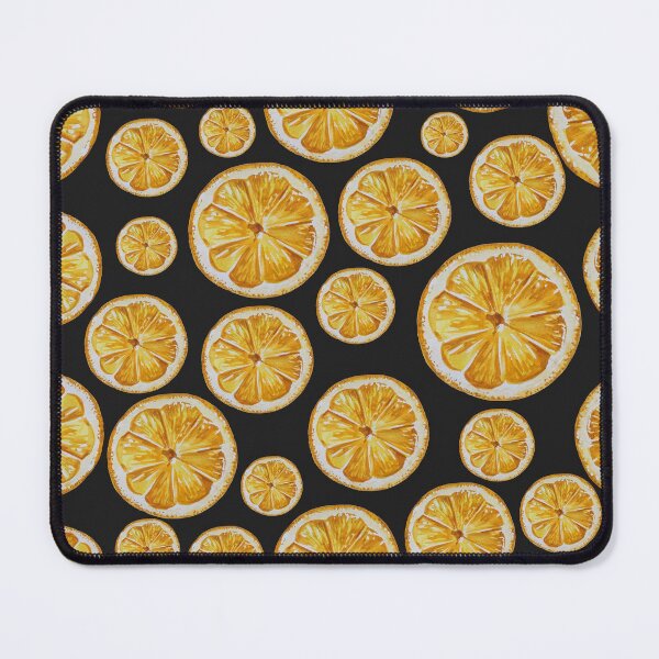 Aperçu de l'œuvre Motif citrons sur fond noir créée et vendue par colorful  art.