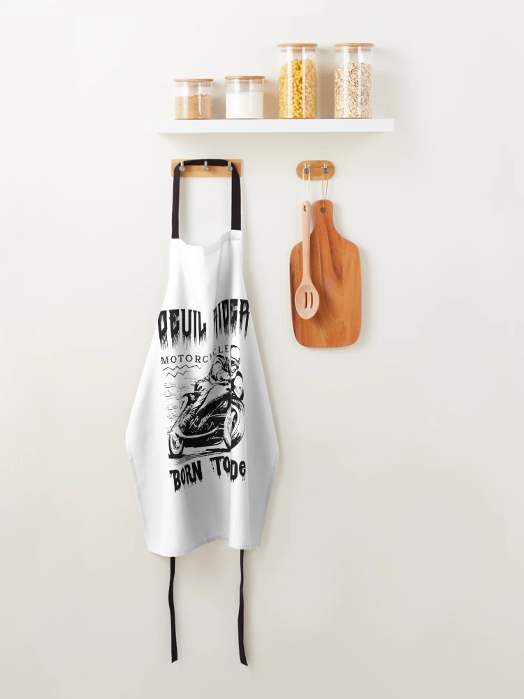Thumbnail 4 of 6, Apron, Devil Rider Motorcycle designed and sold by BeeMeCreative.