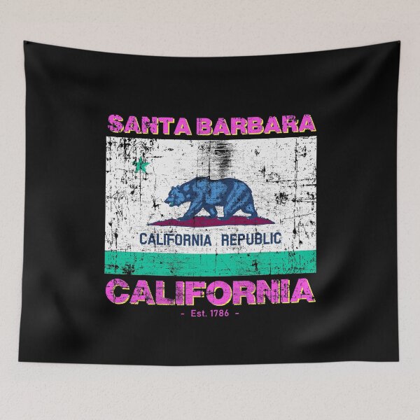Item preview, Santa Barbara, California Flag - 80s Travel Souvenir designed and sold by Rad-State.
