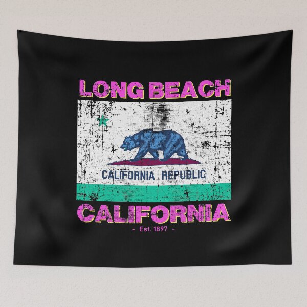 Item preview, Long Beach, California Flag - 80s Travel Souvenir designed and sold by Rad-State.