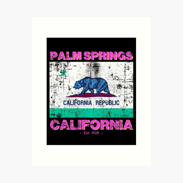 Artikel-Vorschau von Palm Springs, Kalifornien Flagge - Reise-Souvenir der 80er Jahre, designt und verkauft von Rad-State.
