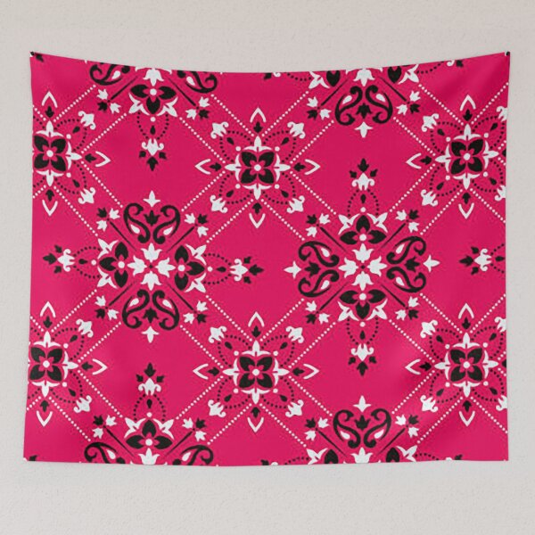 Item preview, bandana,pink bandana,henna pattern,middle eastern pattern,persian rug,etherial,spriritual,meditation,aromatherapy,paisley,violet bandana designed and sold by Nostrathomas66.