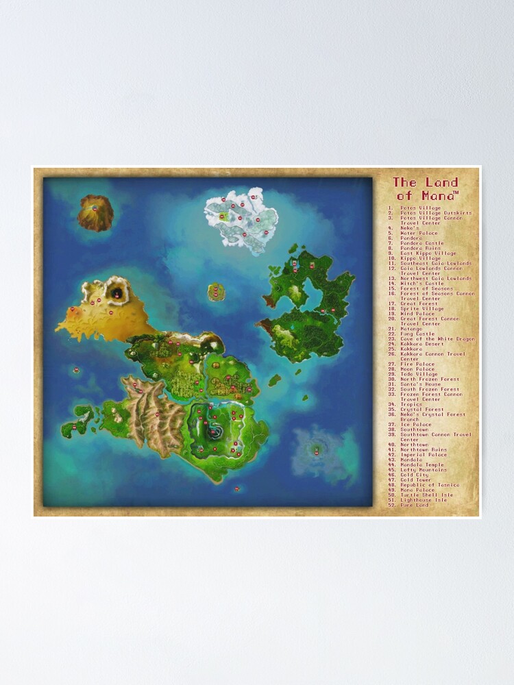 Secret Of Mana Map Secret Of Mana Map Poster Map | Hot Sex Picture