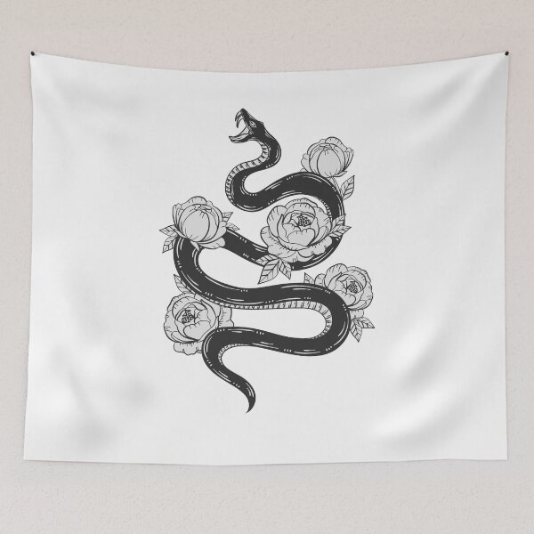 Item preview, gothic floral snake tattoo designed and sold by bisly.