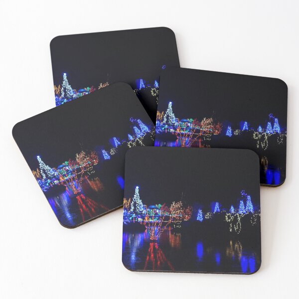 Item preview, Holiday Christmas night blue lights decoration on trees designed and sold by naturematters.