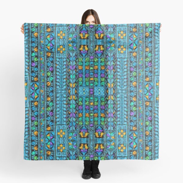 Item preview, Copy of Copy of Palestinian Embroidery Light Blue in Black Painting Print designed and sold by muniralawi.