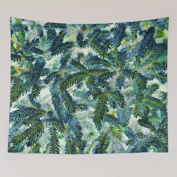 Item preview, Floral Winter Motifs with Branches of the  Ornamental Green Spruce Tree designed and sold by IraNiva.
