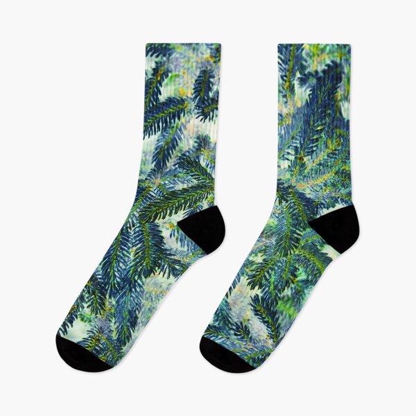 Item preview, Floral Winter Motifs with Branches of the  Ornamental Green Spruce Tree designed and sold by IraNiva.