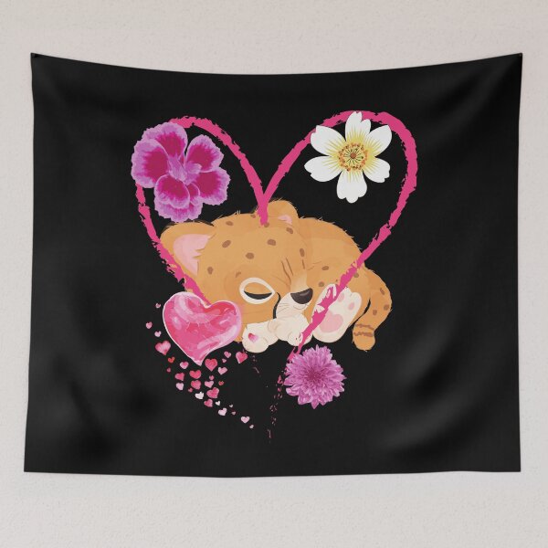 Item preview, Cute Sleeping Baby Cheetah Cartoon Heart Design designed and sold by EarthArtDesigns.