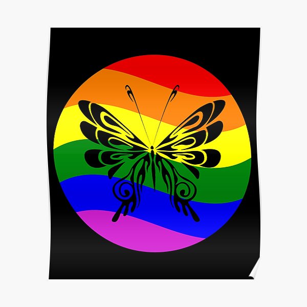 " LGBTQ Pride Butterflies" Poster for Sale by PrideArts Redbubble