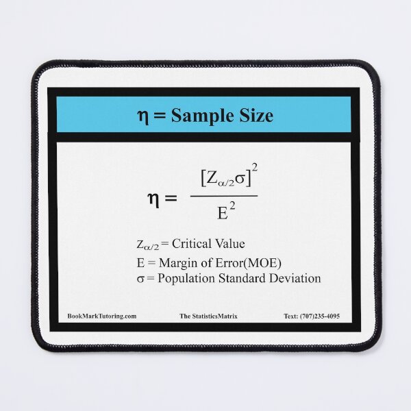 Item preview, Sample Size Equation for the Mean:  The StatisticsMatrix at Redbubble designed and sold by Mark Stansberry.