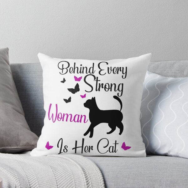 Item preview, Behind Every Strong Woman Is Her Cat - Funny Cat Love Quote For Women's Cat Lover. designed and sold by hattem.