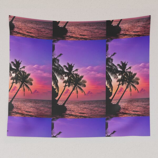 Item preview, Beautiful Tropical Pink Palm Tree Sunset  designed and sold by newburyboutique.