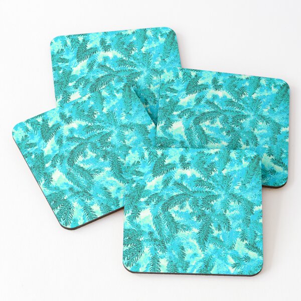 Item preview, Floral Winter Motifs with Branches of the  Ornamental Cyan-Green Spruce Tree designed and sold by IraNiva.