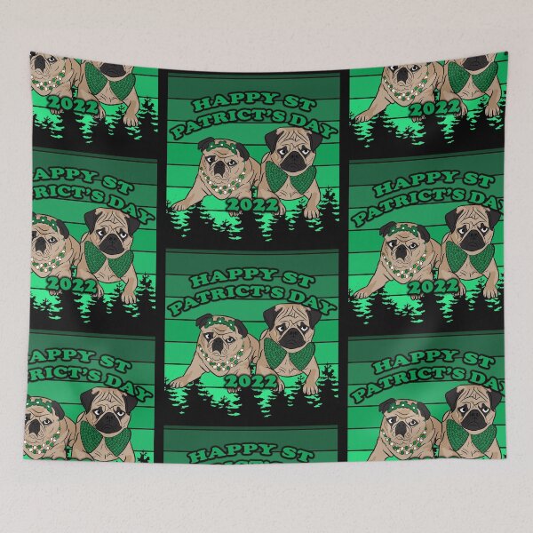 Item preview, Happy saint Patrick's day 2022 pug lover funny saying/quote puppy retro design designed and sold by SamRVstore.