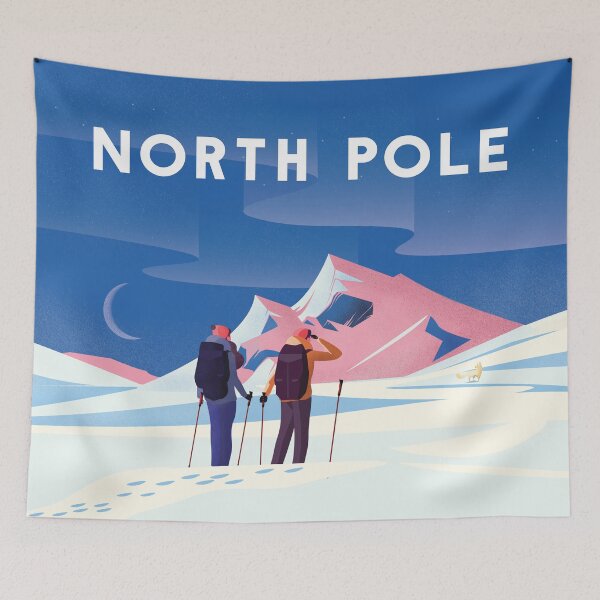 Item preview, North Pole travel poster designed and sold by Arctic frame studio.