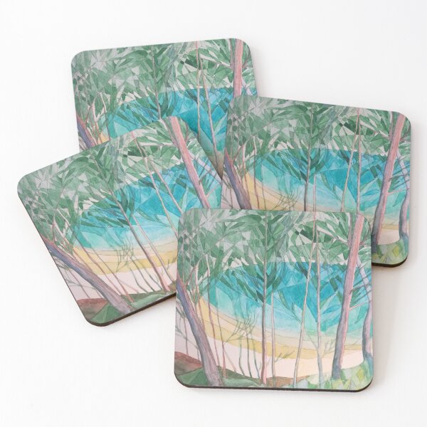 Item preview, An abstract watercolour and pencil depiction of a green lake.  designed and sold by esvb.