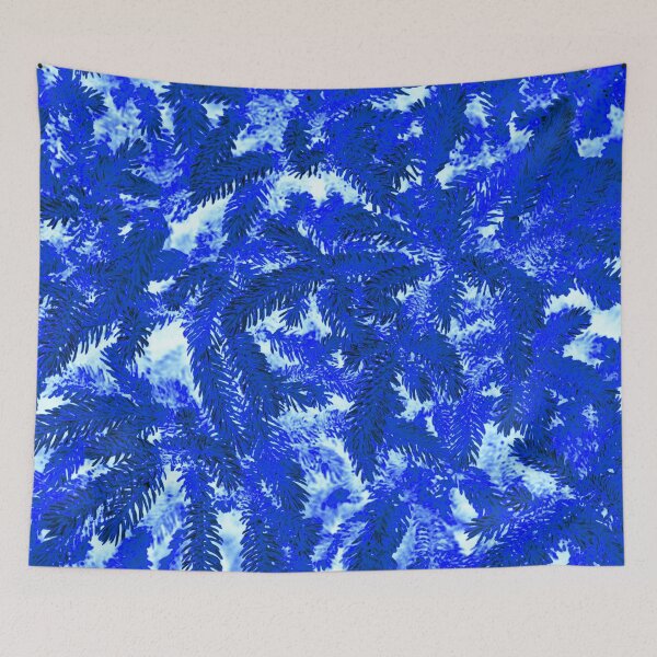 Item preview, Floral Winter Motifs with Branches of the  Ornamental Dark Blue Spruce Tree designed and sold by IraNiva.