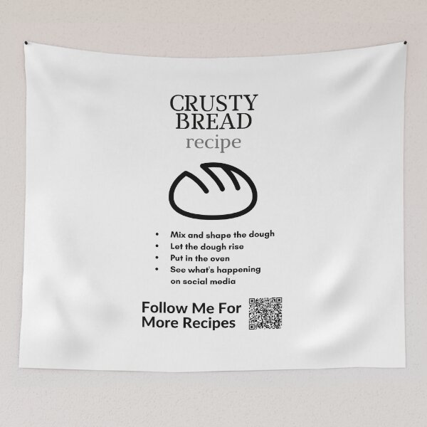 Item preview, crusty bread recipe | Joke designed and sold by Jasmin's Fashion World.