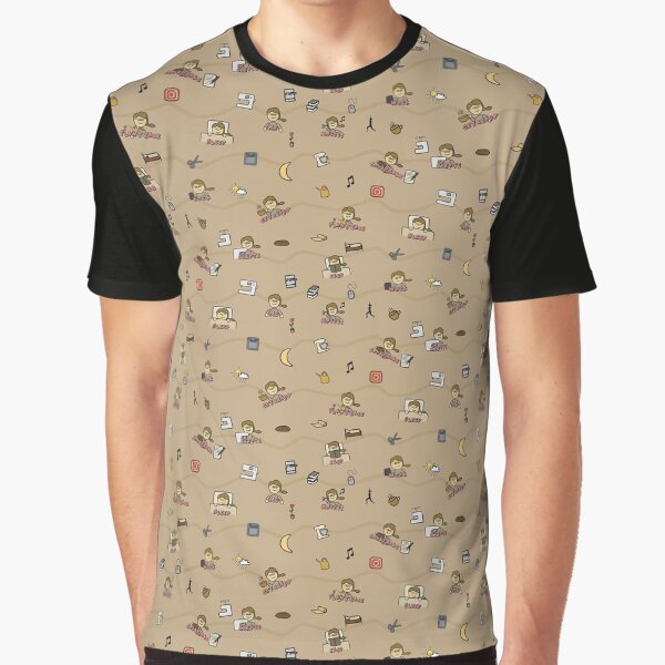 My Day - My Hobbies Pattern Grafik T-Shirt