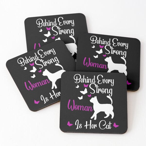 Item preview, Behind Every Strong Woman Is Her Cat - Funny Cat Love Quote For Women's Cat Lover. designed and sold by hattem.