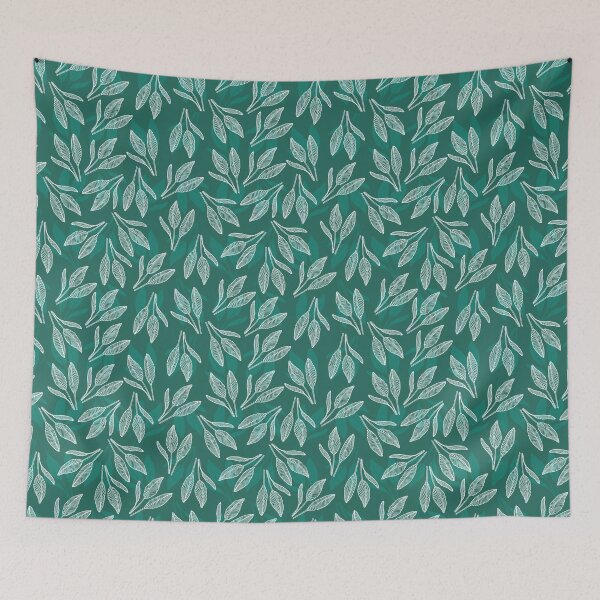 Item preview, Leaves emerald green designed and sold by aliceandida.