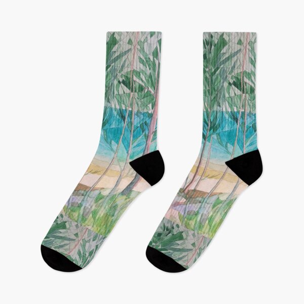 Item preview, An abstract watercolour and pencil depiction of a green lake.  designed and sold by esvb.